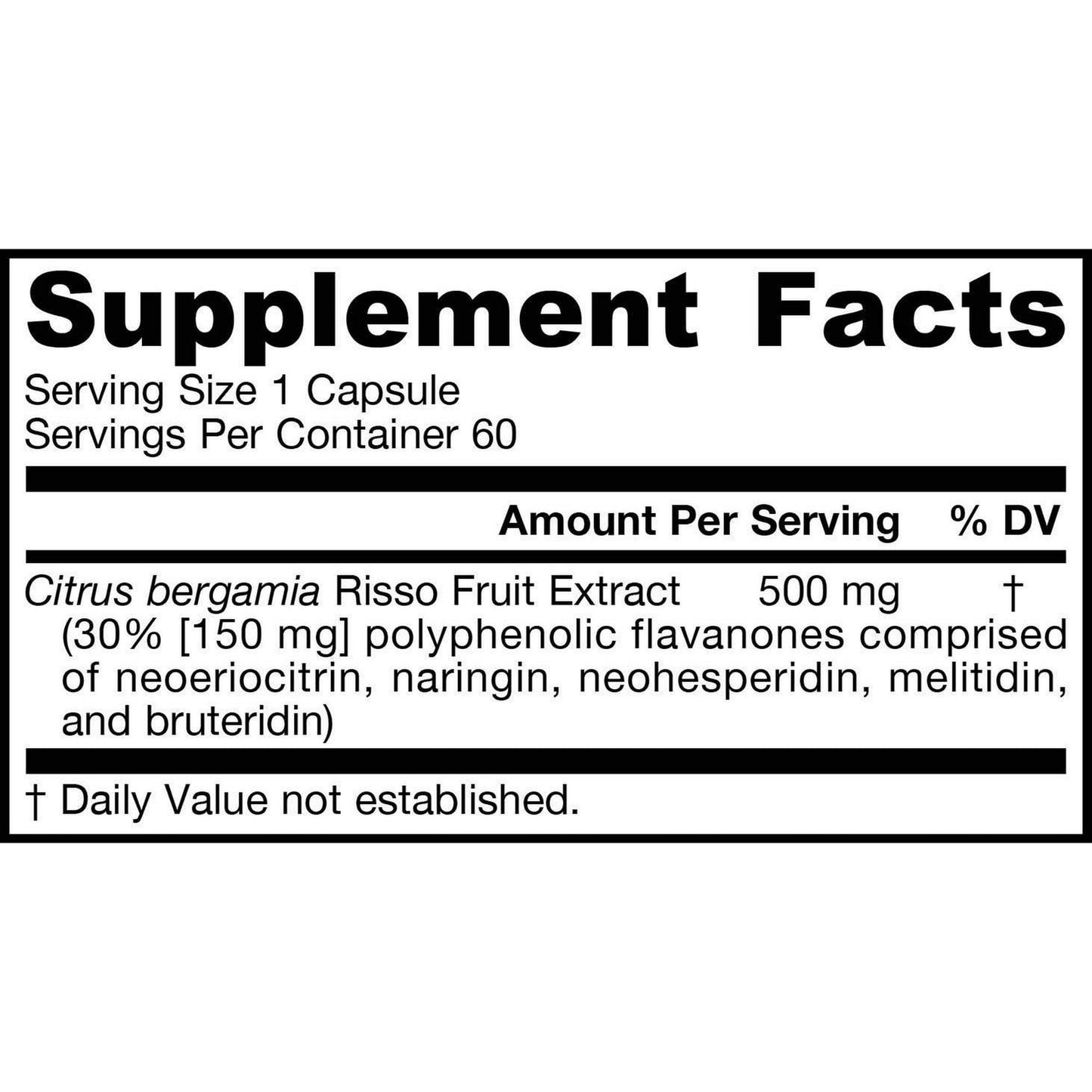 Jarrow Formulas Citrus Bergamot, 500 Mg, 60 ct Exp: 05/2025 Pack of 2