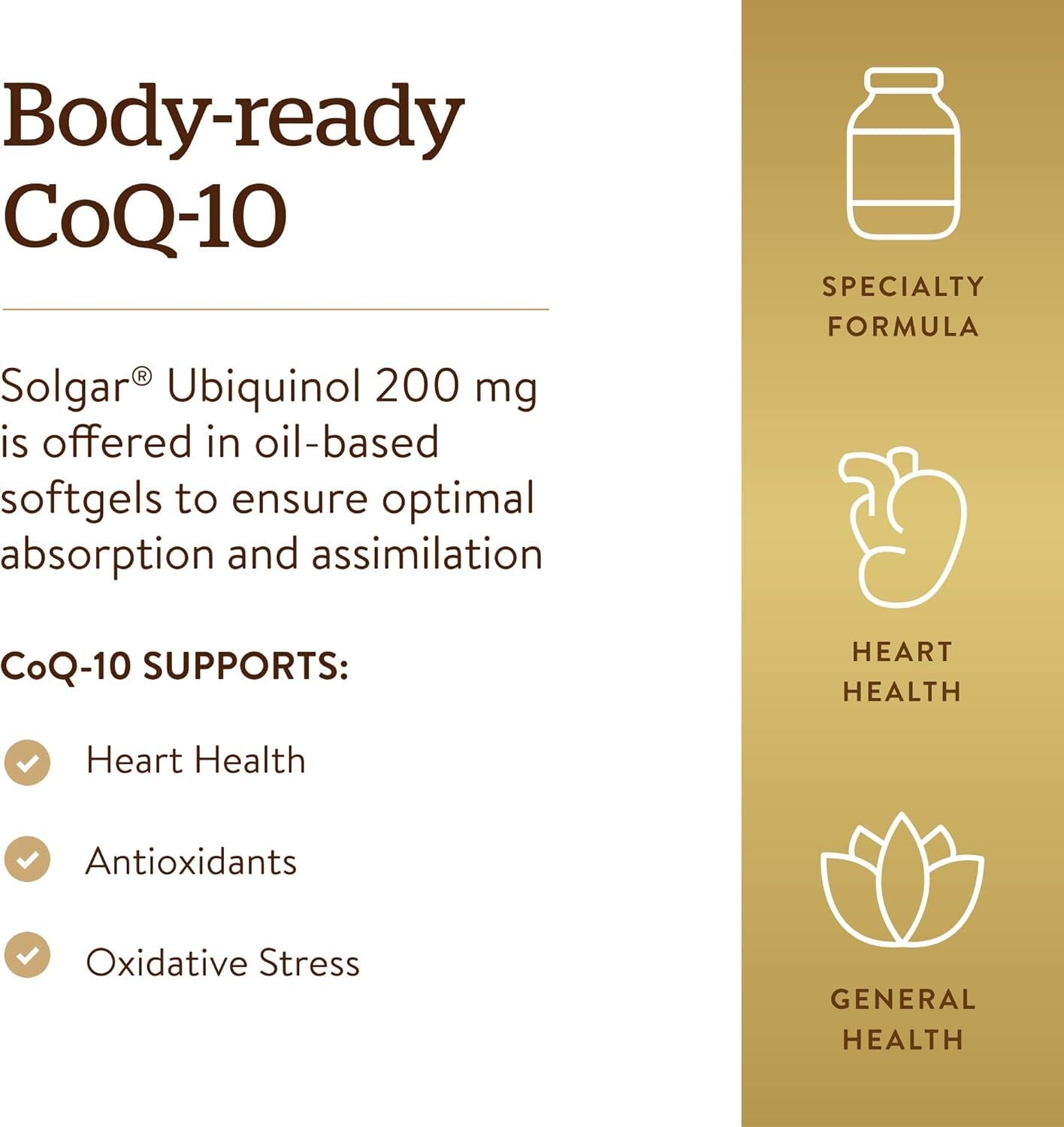 Solgar Ubiquinol 200 mg Reduced CoQ-10 30 Softgels
