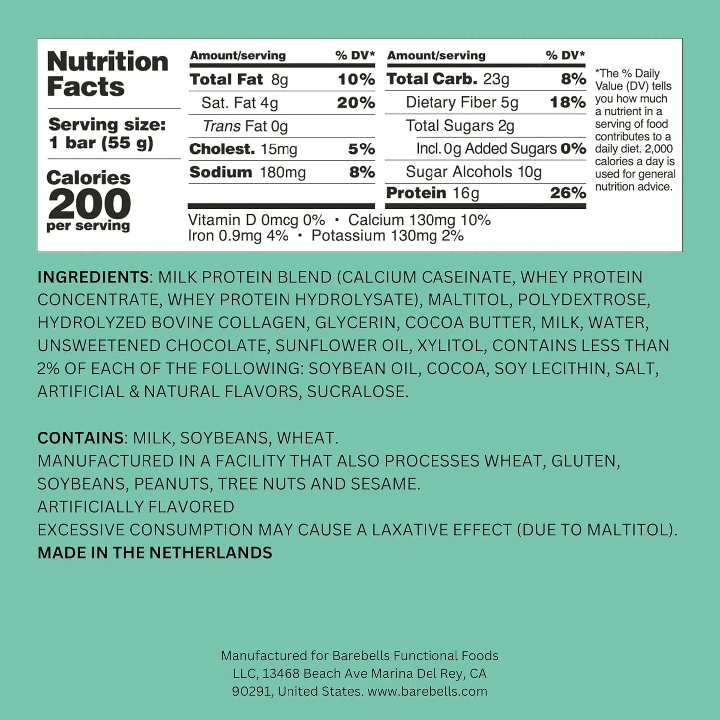 Barebells Soft Protein Bar Minty Chocolate 12 bars