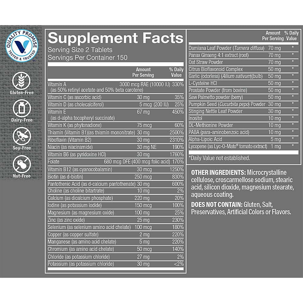 The Vitamin Shoppe Especially For Men Multivitamins, Nutrients & Herbs for Men'