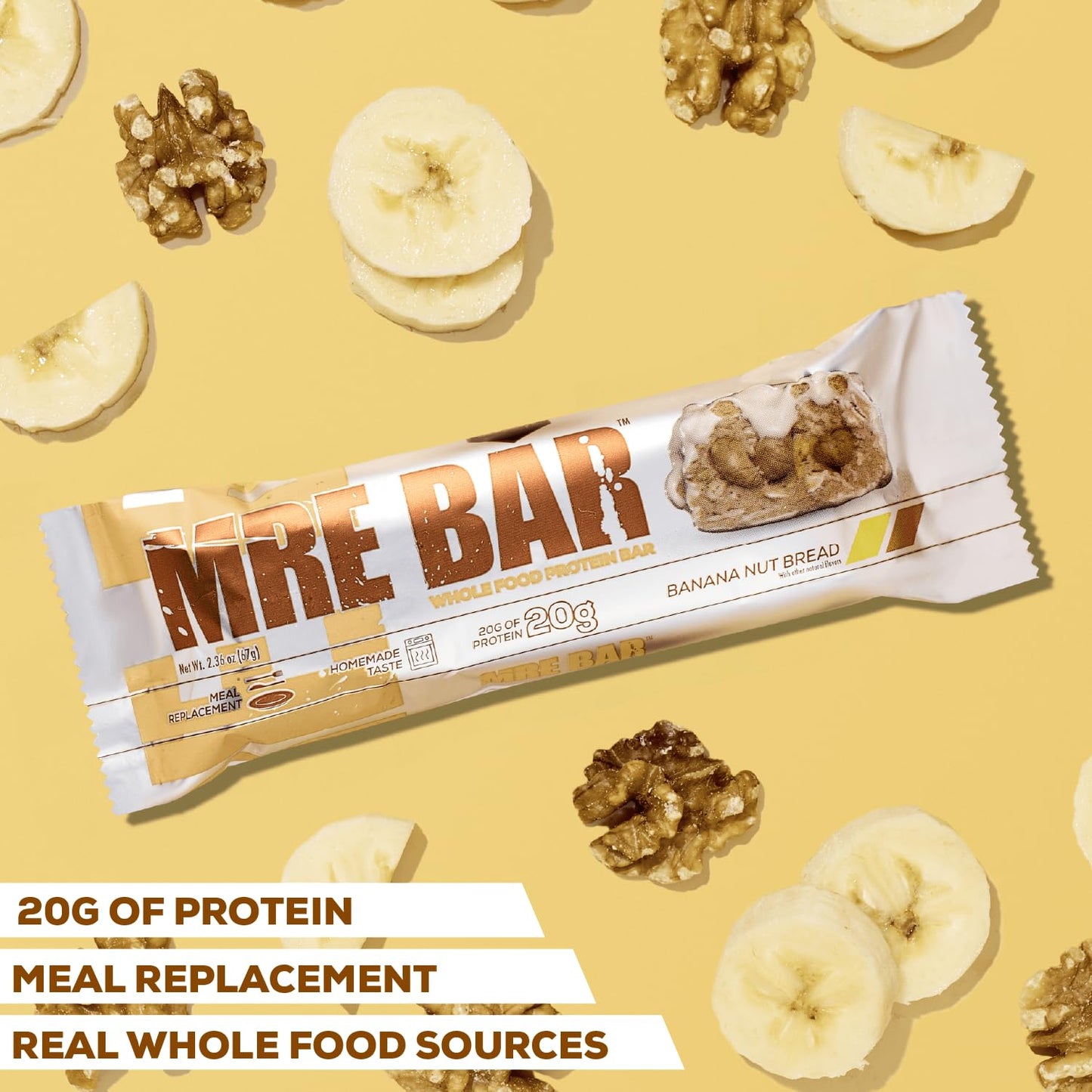 REDCON1 MRE Protein Bar, Blueberry Cobbler - Contains MCT Oil + 20g of Whole Food Protein - Easily Digestible, Macro Balanced Low Sugar Meal Replacement Bar (12 Bars)