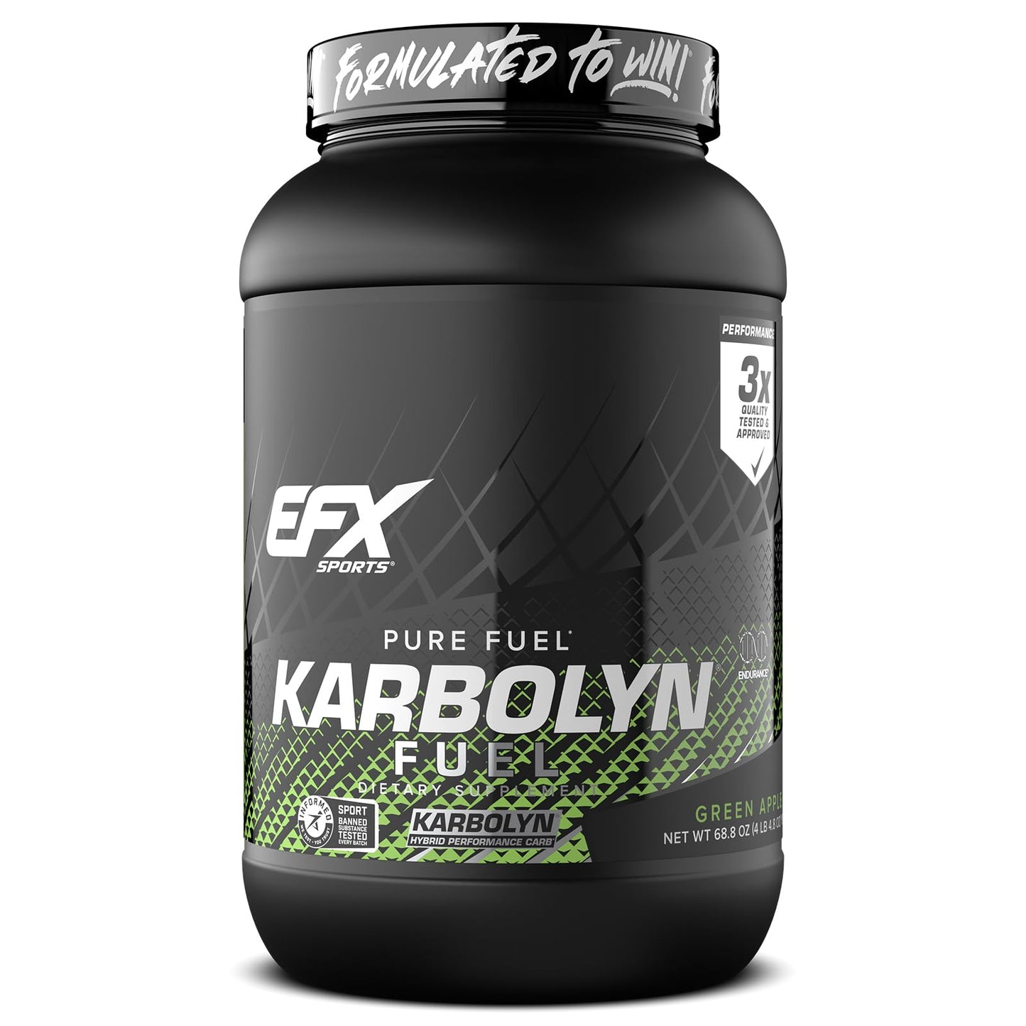 EFX Sports Karbolyn Fuel | Fast-Absorbing Carbohydrate Powder | Carb Load, Sustained Energy, Quick Recovery | Stimulant Free | 39 Servings (Neutral)