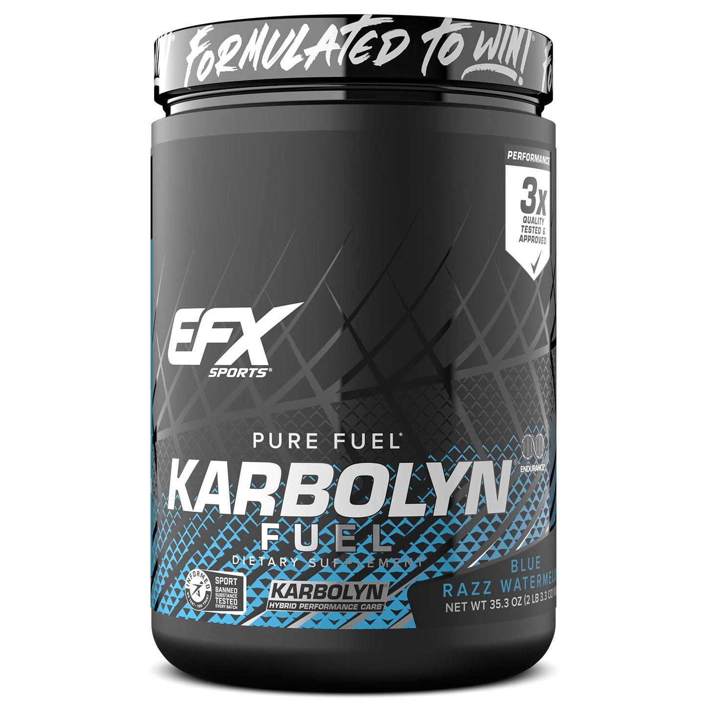 EFX Sports Karbolyn Fuel | Fast-Absorbing Carbohydrate Powder | Carb Load, Sustained Energy, Quick Recovery | Stimulant Free | 39 Servings (Neutral)