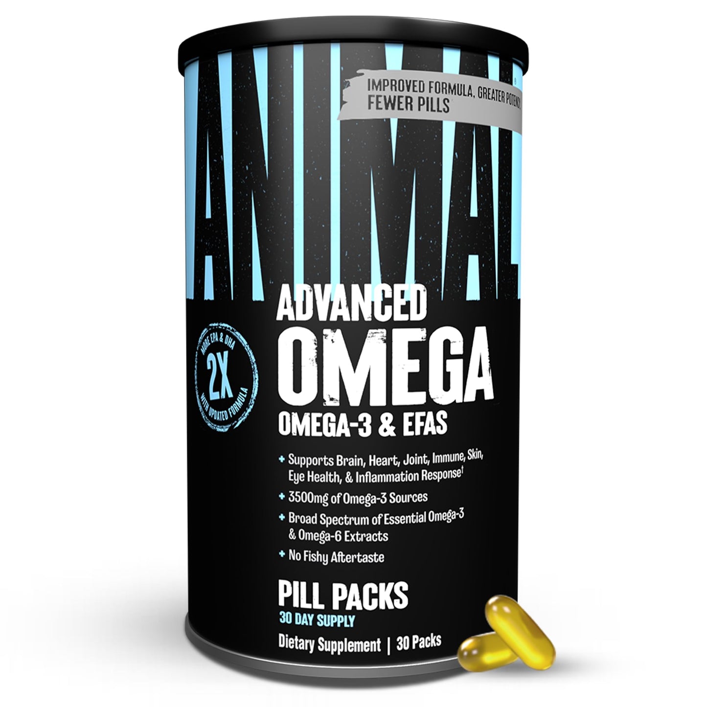 Animal Advanced Omega Essential Fatty Acids - High Potency 3500mg Omega 3 & Omega 6 Supplement with EPA, DHA, ALA, CLA, GLA for Heart, Brain, Joint, Skin, Eye, Metabolism, Immune Health - 30 Day Pack