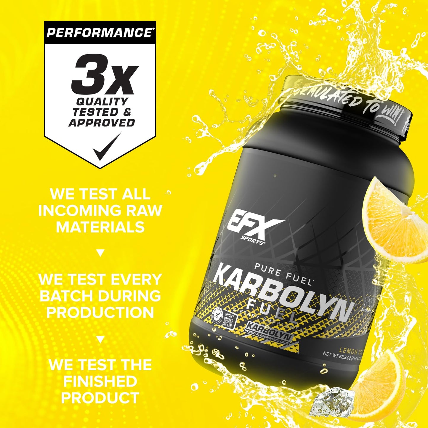 EFX Sports Karbolyn Fuel | Fast-Absorbing Carbohydrate Powder | Carb Load, Sustained Energy, Quick Recovery | Stimulant Free | 39 Servings (Neutral)