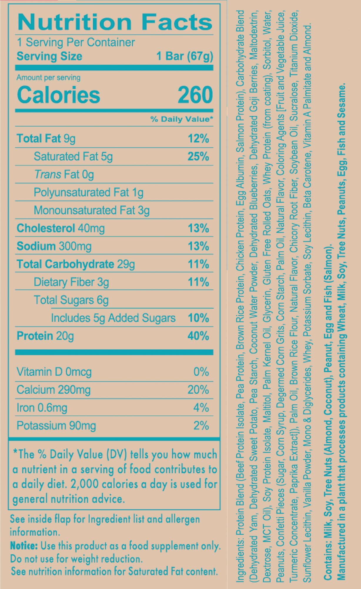 REDCON1 MRE Protein Bar, Blueberry Cobbler - Contains MCT Oil + 20g of Whole Food Protein - Easily Digestible, Macro Balanced Low Sugar Meal Replacement Bar (12 Bars)