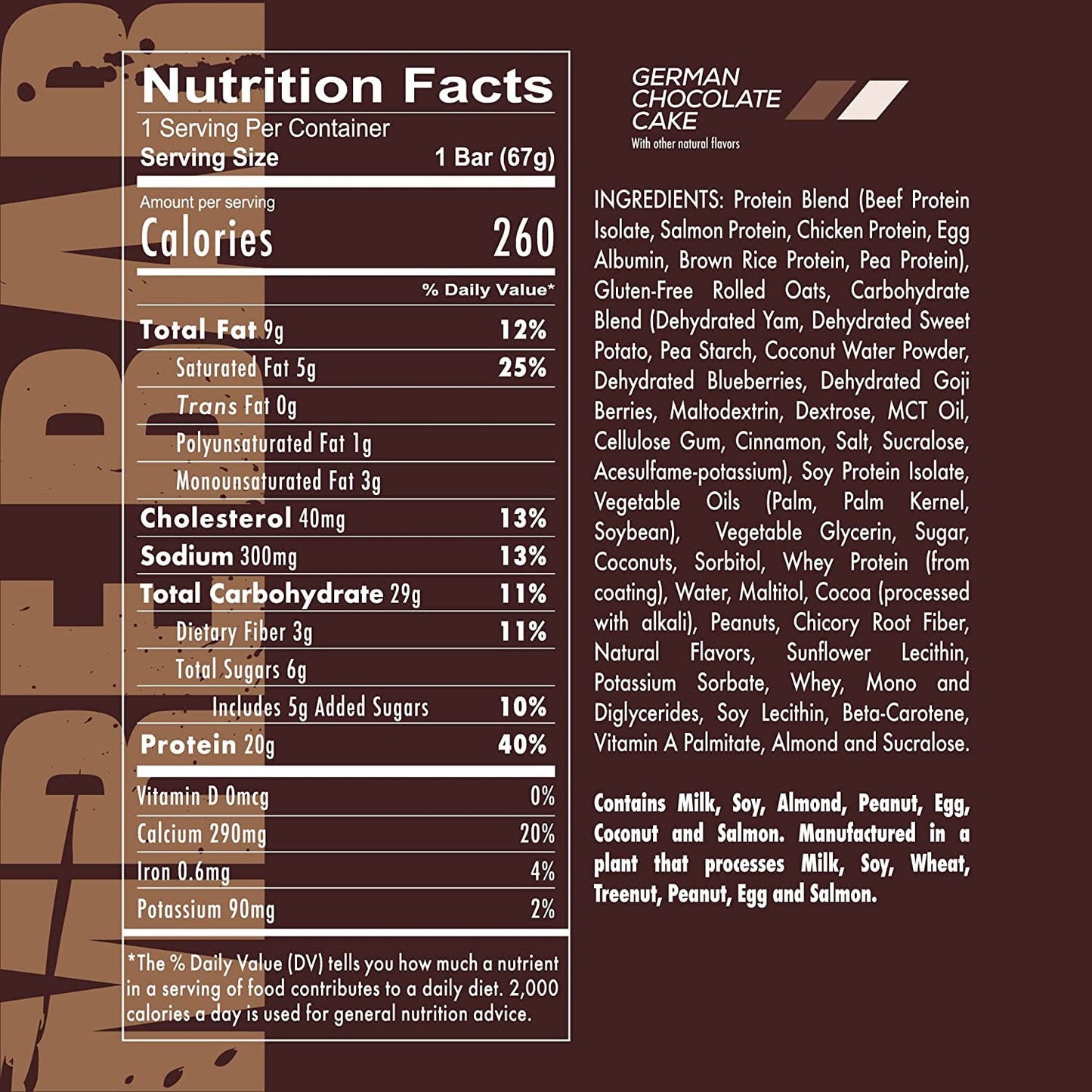 REDCON1 MRE Protein Bar, Blueberry Cobbler - Contains MCT Oil + 20g of Whole Food Protein - Easily Digestible, Macro Balanced Low Sugar Meal Replacement Bar (12 Bars)
