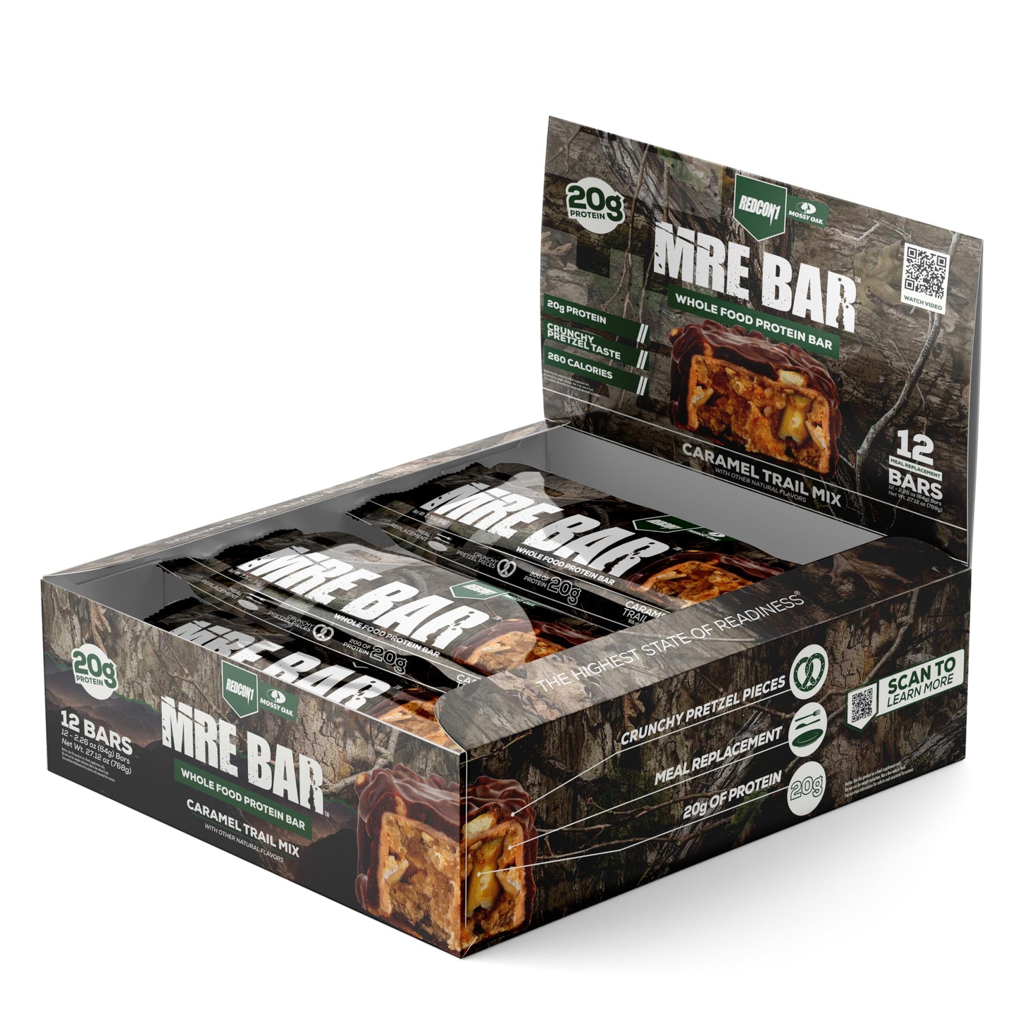 REDCON1 MRE Protein Bar, Blueberry Cobbler - Contains MCT Oil + 20g of Whole Food Protein - Easily Digestible, Macro Balanced Low Sugar Meal Replacement Bar (12 Bars)