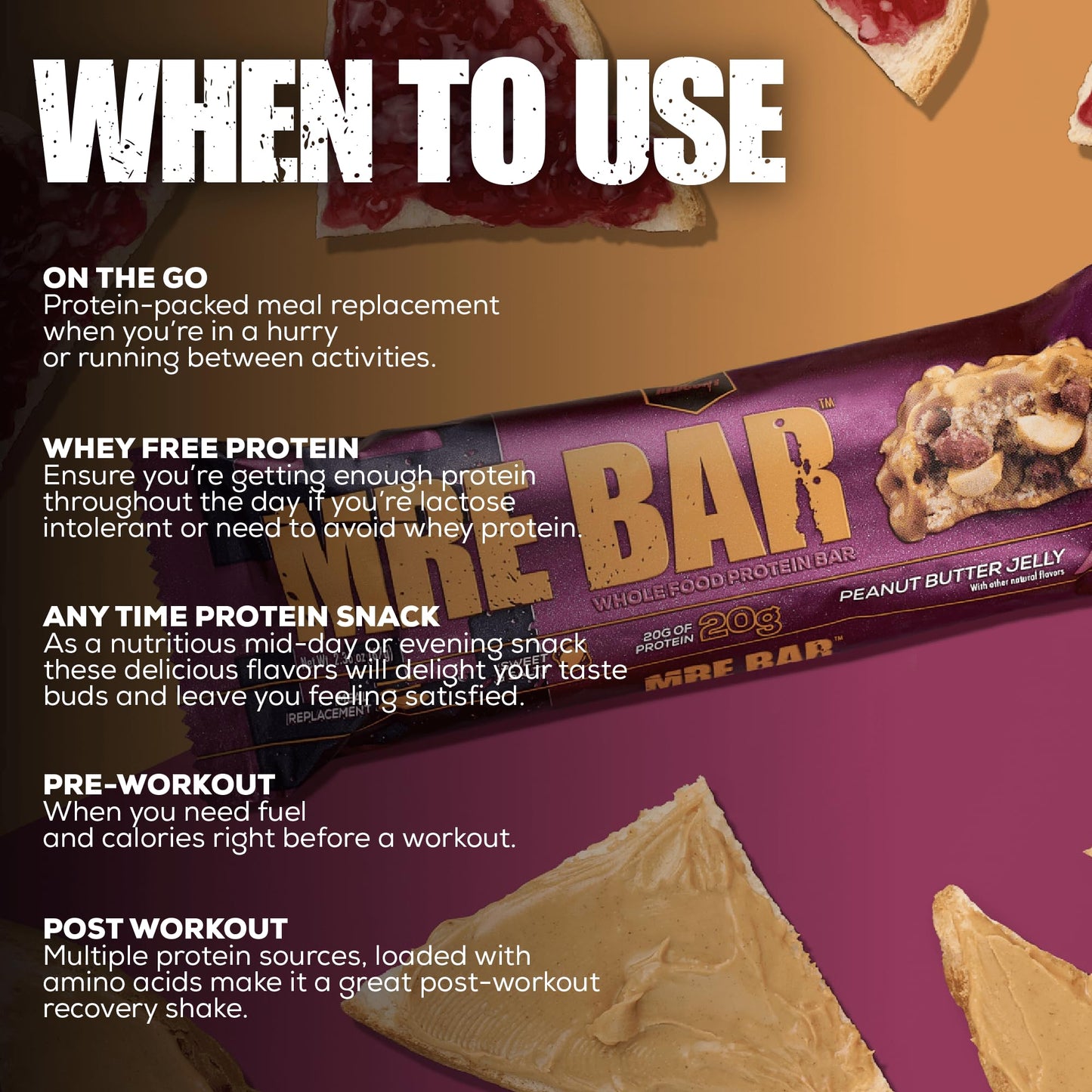 REDCON1 MRE Protein Bar, Blueberry Cobbler - Contains MCT Oil + 20g of Whole Food Protein - Easily Digestible, Macro Balanced Low Sugar Meal Replacement Bar (12 Bars)