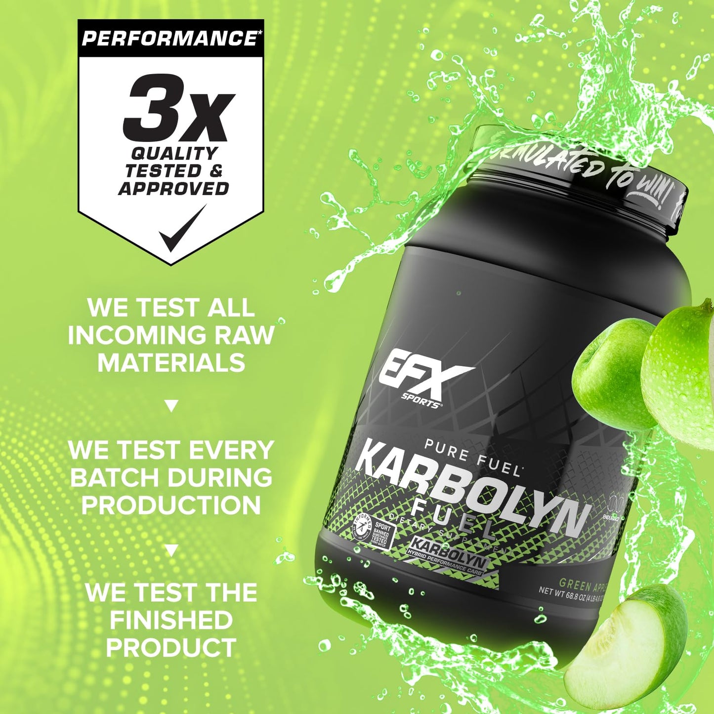 EFX Sports Karbolyn Fuel | Fast-Absorbing Carbohydrate Powder | Carb Load, Sustained Energy, Quick Recovery | Stimulant Free | 39 Servings (Neutral)