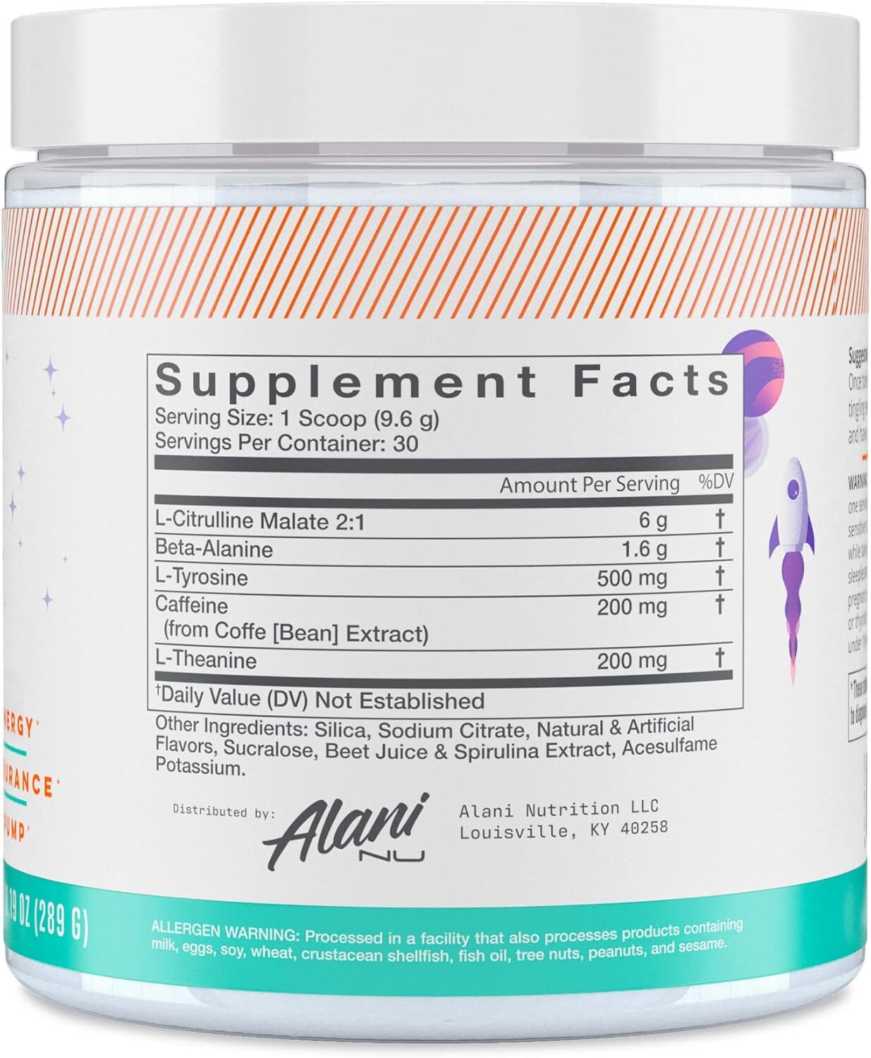 Alani Nu Pre-Workout Energy, Pump, Endurance 30 Servings - Galaxy Lemonade