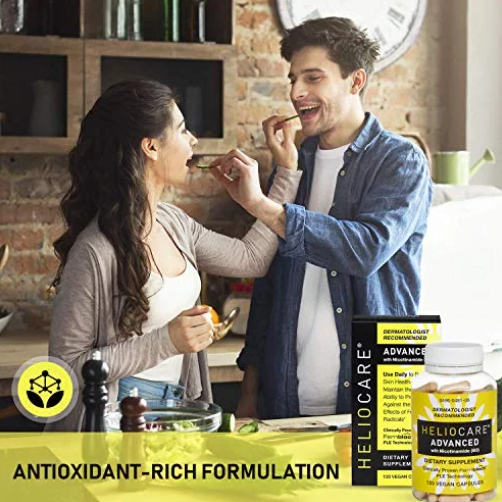 Heliocare Advanced Nicotinamide B3 Supplement: Niacinamide 250mg and Fernblock PLE Extract 120mg Per Capsule - Helps Support Skin Cell Health W/Antioxidant Rich Vitamin B3 Niacin - 120 Vegan Capsules