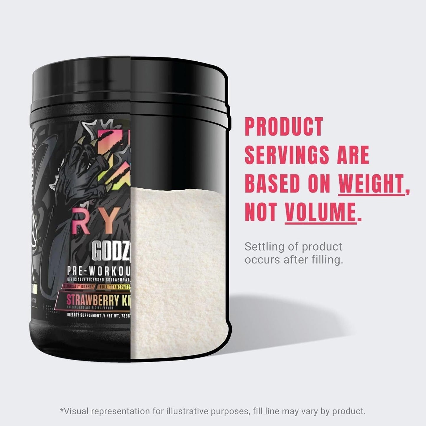 RYSE Godzilla Pre-Workout - Strawberry Kiwi (40 Servings)