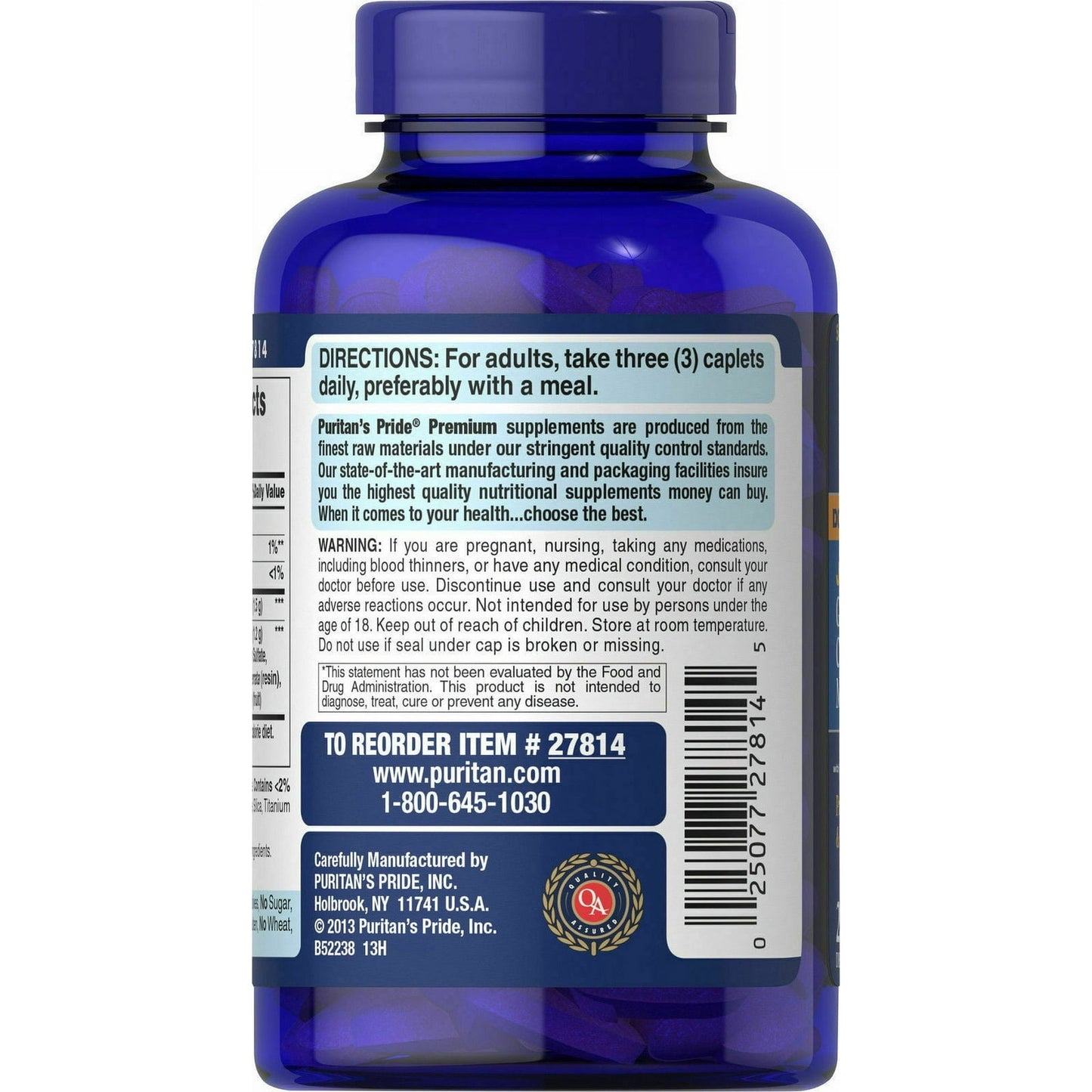 Combinations Puritans 27814 Glucosamine Chondroitin and MSM Joint Soother - 240