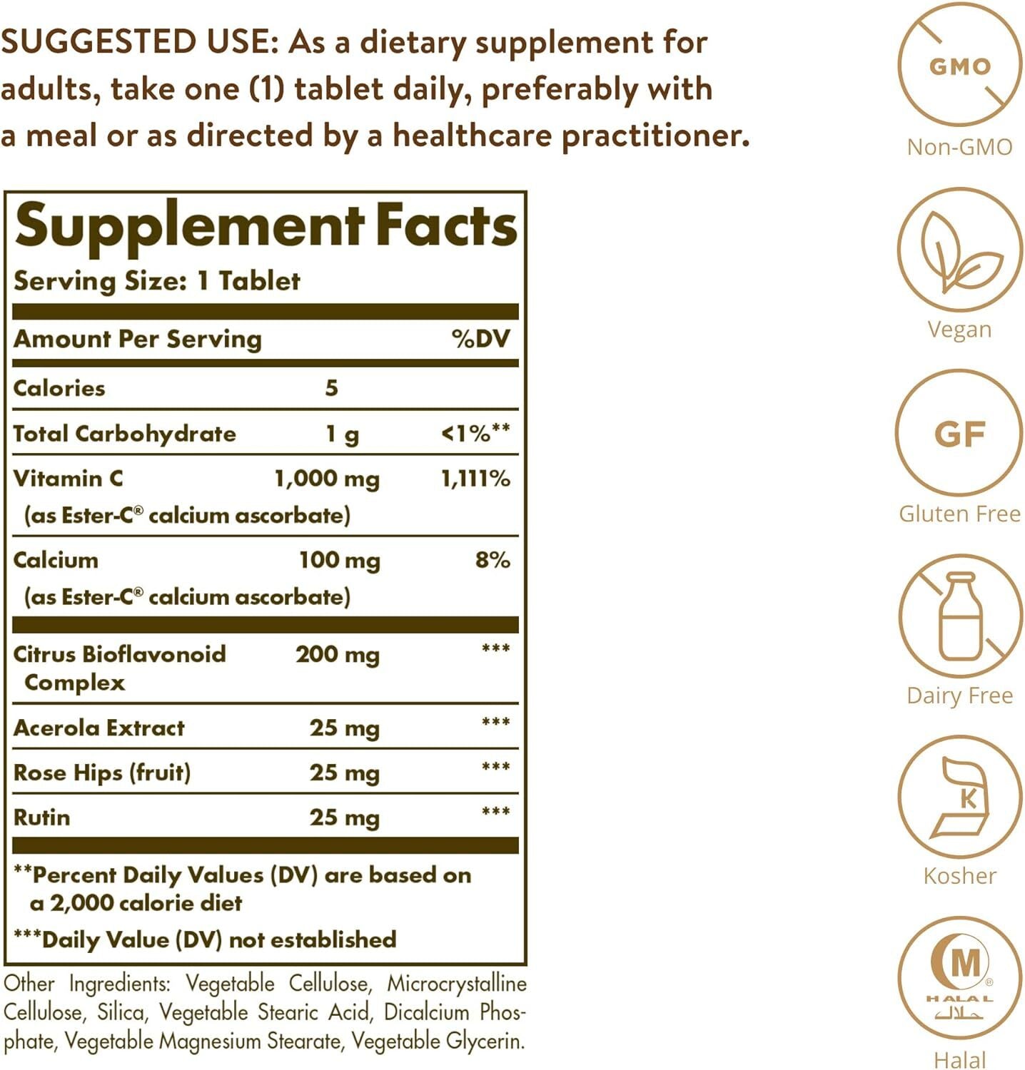 Solgar Ester-C 1000 mg Vitamin C , 180 Tablets
