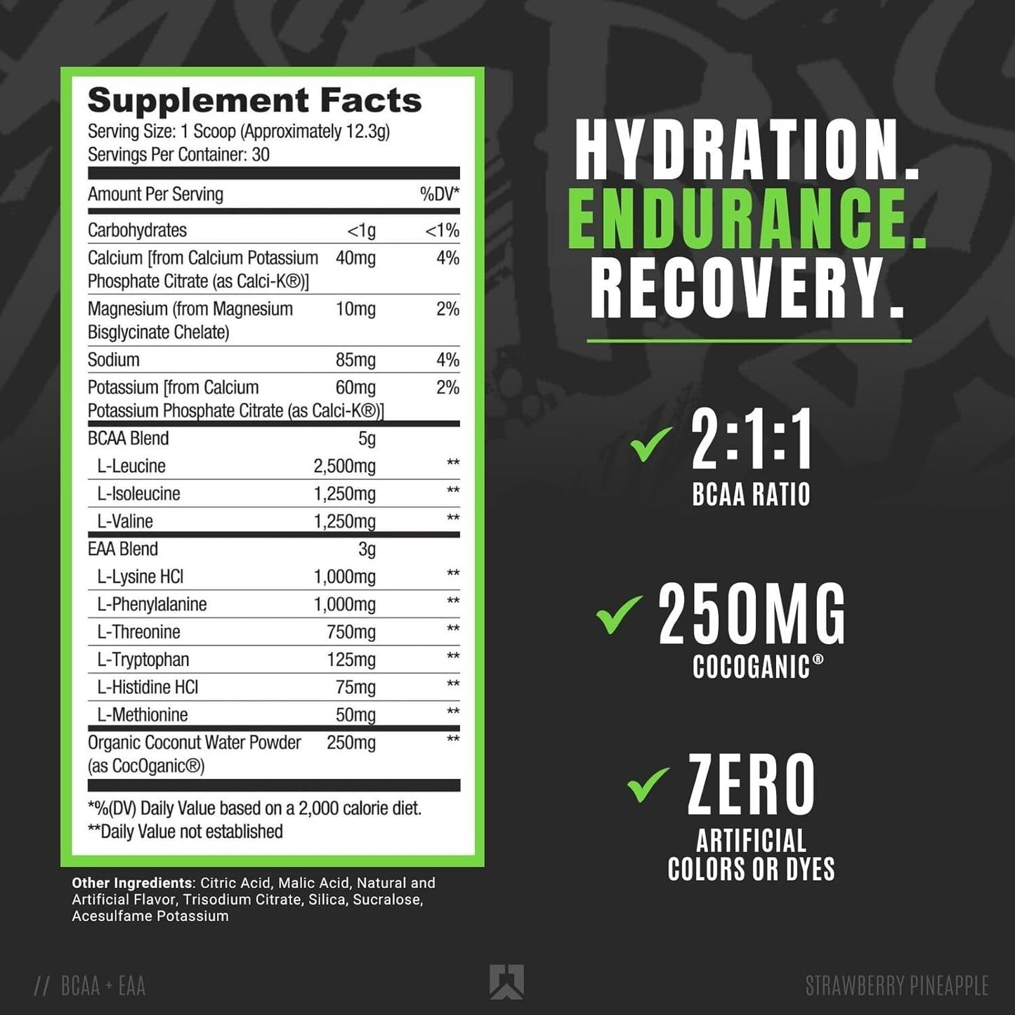 RYSE BCAA+EAA Strawberry Pineapple 30 Servings Pack of 3