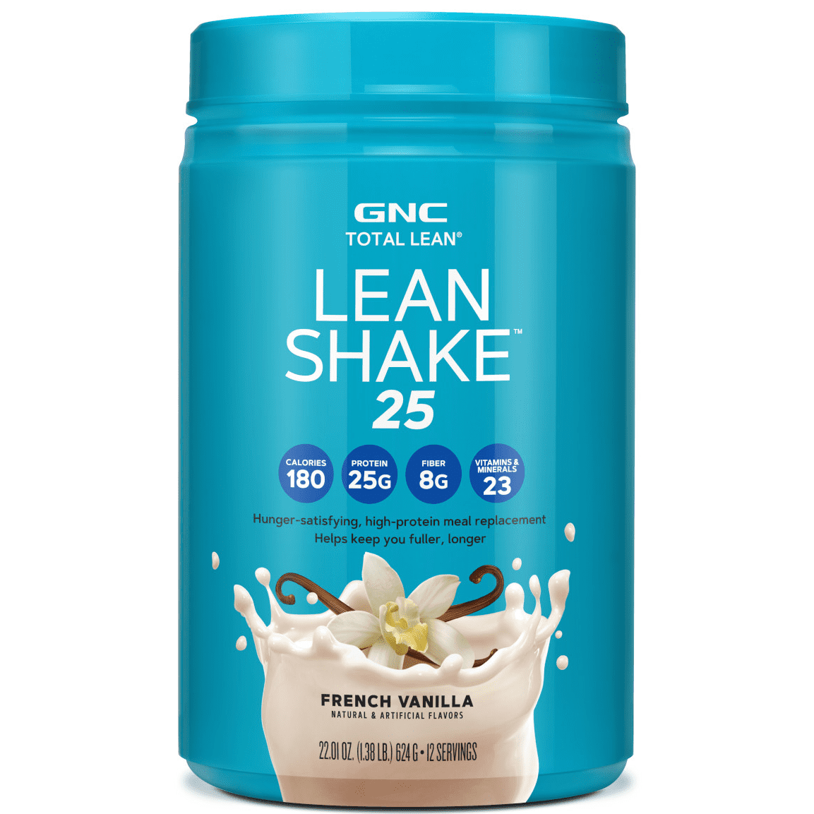 GNC Total Lean Shake 25 Burn French Vanilla 22oz High Protein Meal Replacement