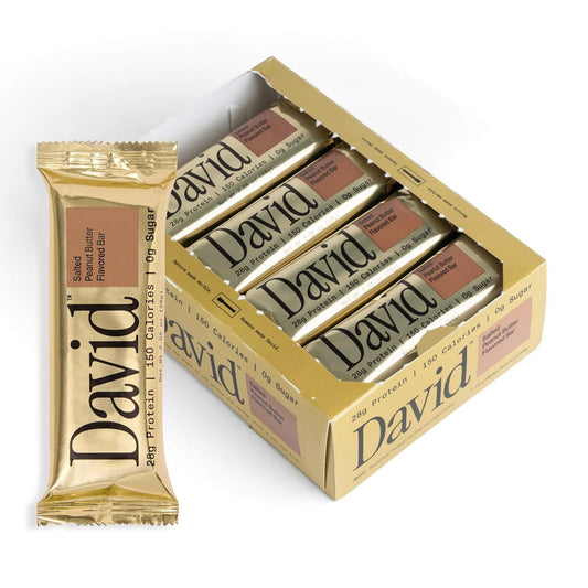 David, Protein Bar, Salted Peanut Butter, Pack of 12 Bars