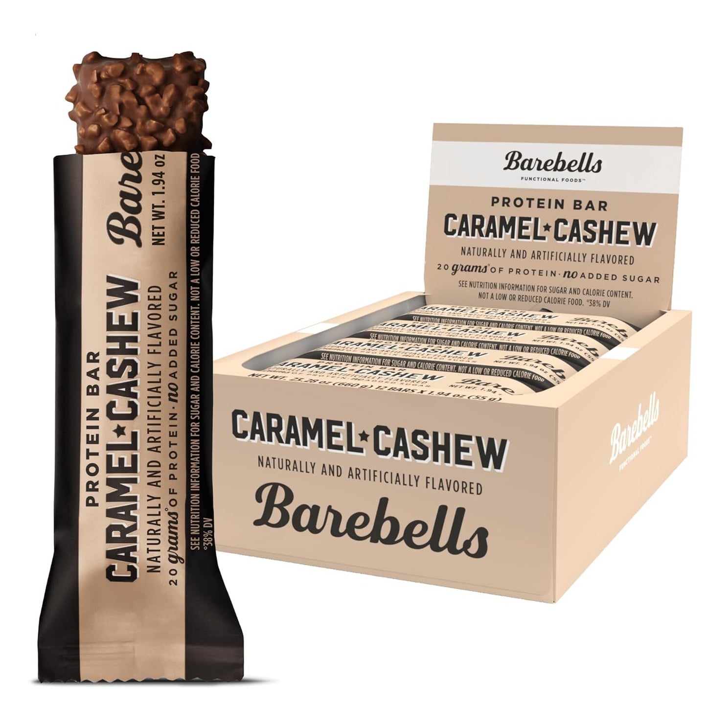 Barebells Caramel Cashew – 12 Bars, No Retail Box, Secure & Authentic
