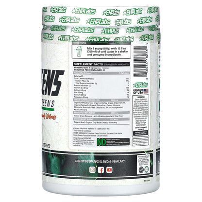 EHP Labs OxyGreens Strawberry Margarita 30 Servings 9 Oz Exp 06/2025
