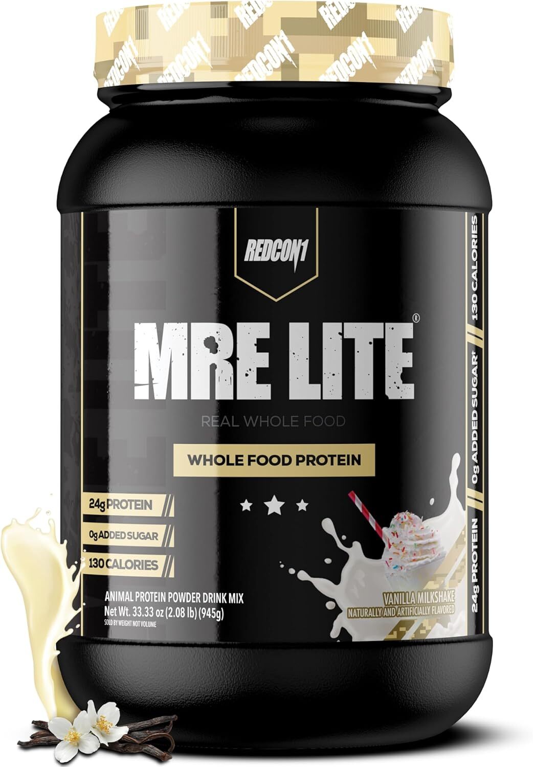 Redcon1 Mre Lite  Vanilla Milkshake Protein Power Drink Mix Size 33.33 Oz Pack 2