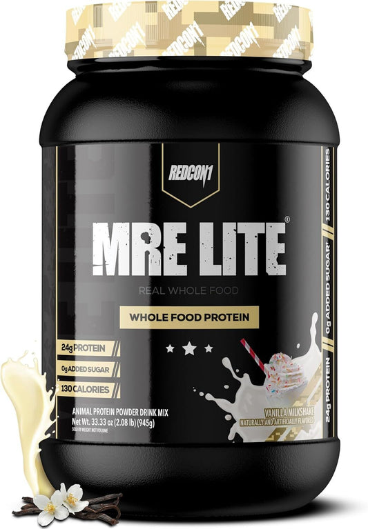 Redcon1 Mre Lite  Vanilla Milkshake Protein Power Drink Mix Size 33.33 Oz Pack 2