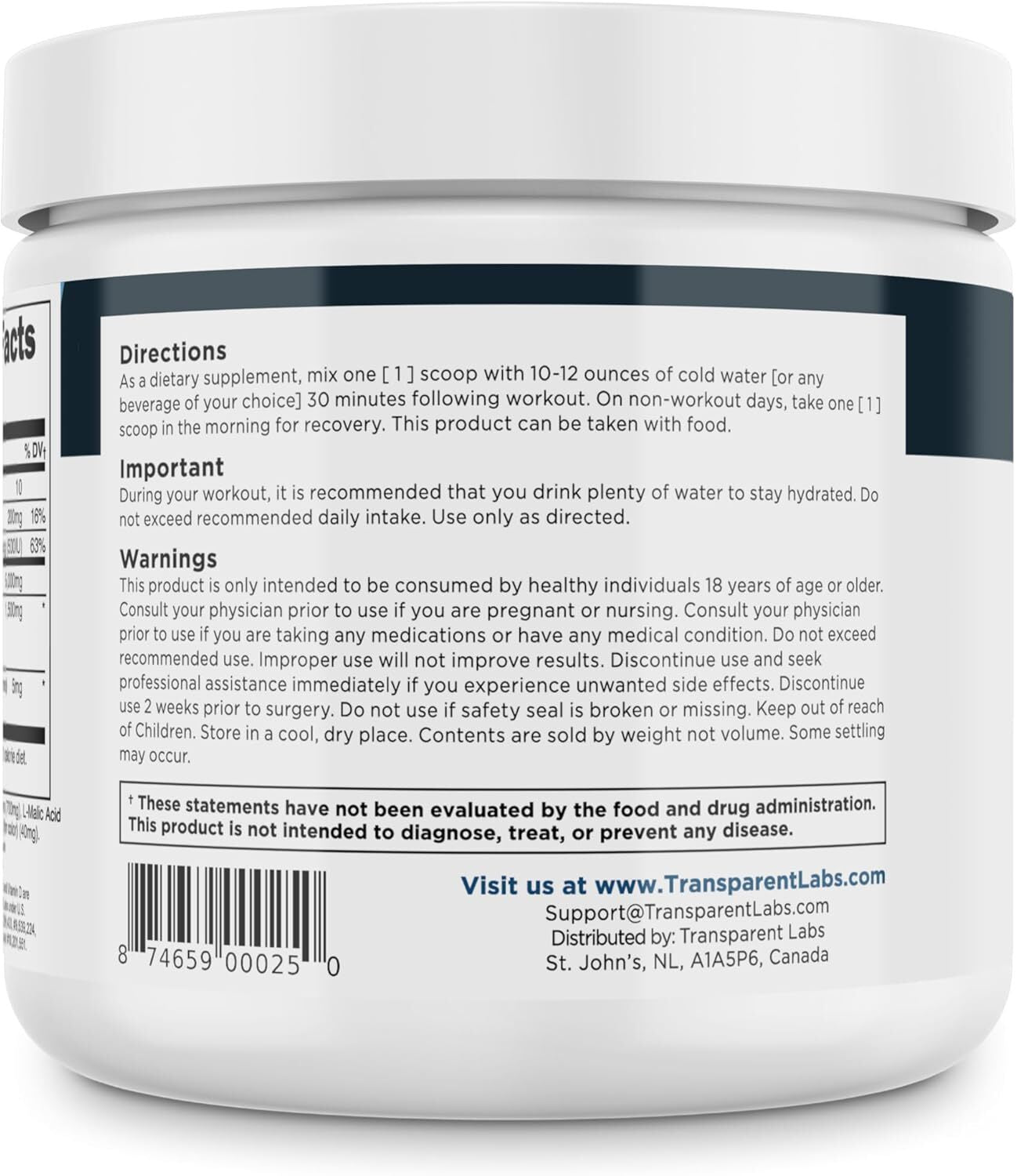 Transparent Labs Creatine Monohydrate HMB Powder - Strawberry Lemonade