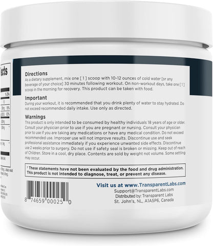 Transparent Labs Creatine Monohydrate HMB Powder - Strawberry Lemonade