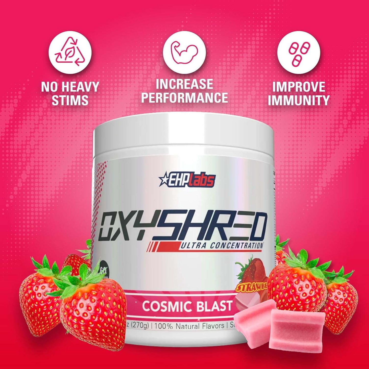 EHP Laps, OxyShred, Fat Burner, Cosmic Blast, Strawberry, 10.16 oz (288 g)
