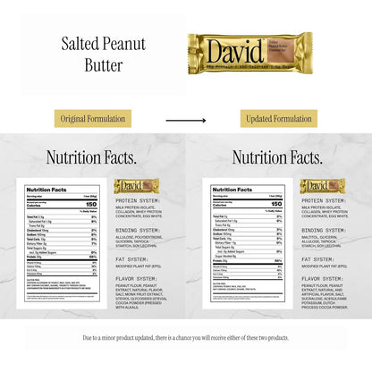 David, Protein Bar, Salted Peanut Butter, Pack of 12 Bars