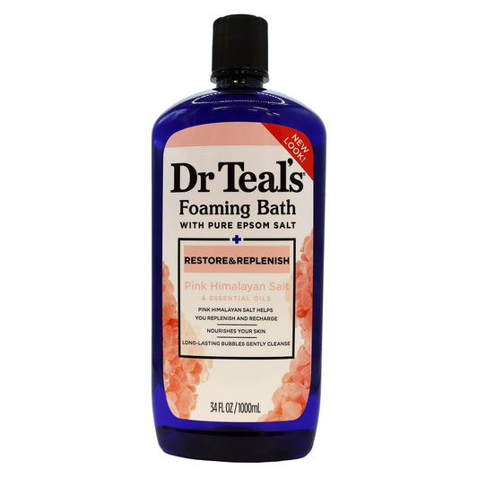 Dr Teals Epsom Salt Foaming Bath Pink Himalayan 34 Oz., Pack of 2