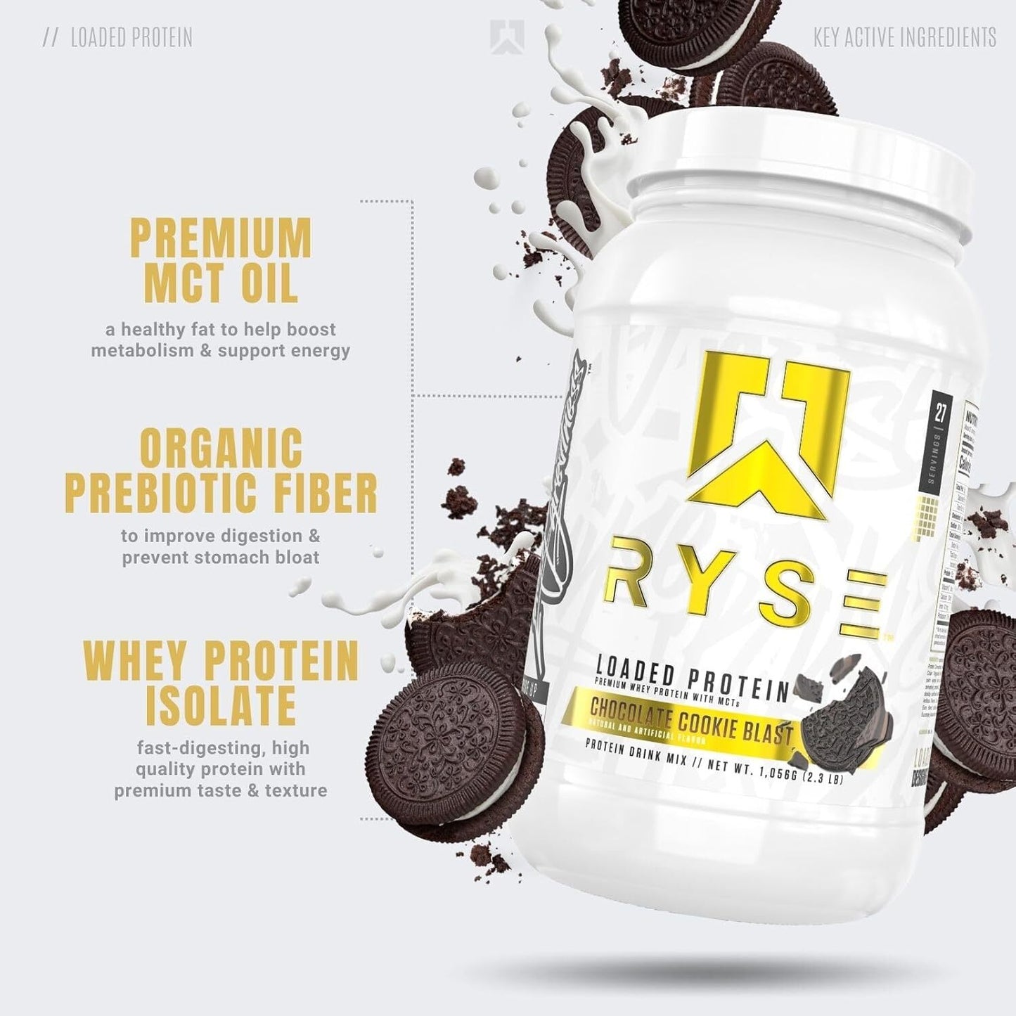 Ryse Core Series Loaded Protein 27 Servings (Chocolate Cookie Blast) 2.3 lbs
