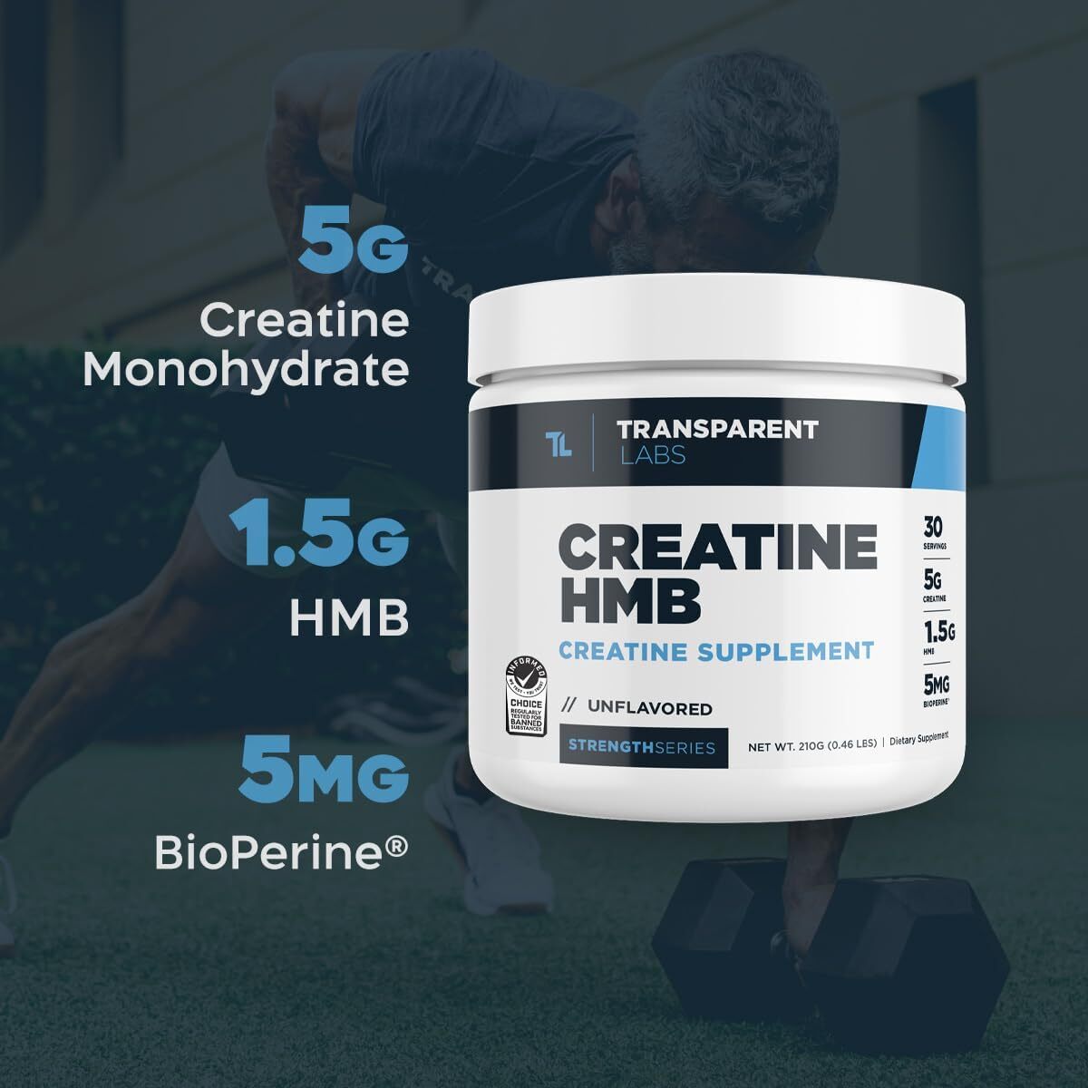 Transparent Labs Creatine Monohydrate HMB Powder - Strawberry Lemonade