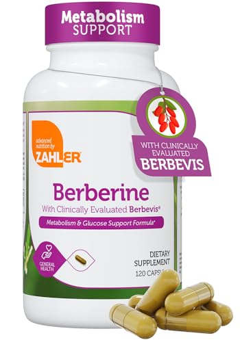 Berberine with Clinically Evaluated Berbevis, Metabolism and Glucos Support Formula, 120 Capsules.