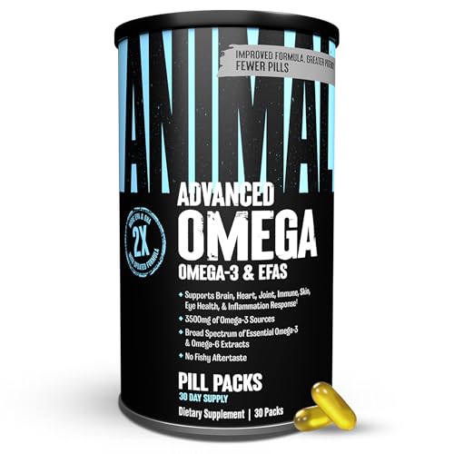 Animal Advanced Omega Essential Fatty Acids - High Potency 3500mg Omega 3 & Omega 6 Supplement with EPA, DHA, ALA, CLA, GLA for Heart, Brain, Joint, Skin, Eye, Metabolism, Immune Health - 30 Day Pack