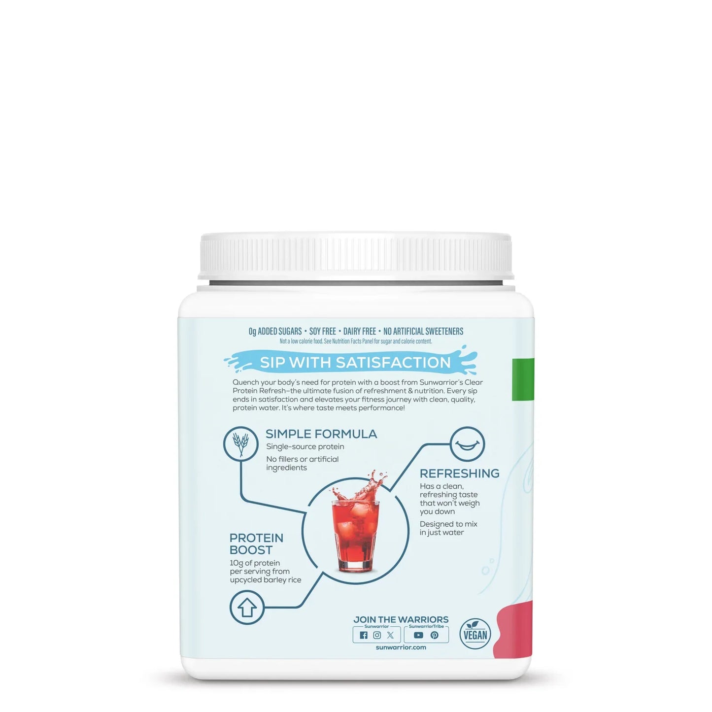 Sunwarrior Clear Protein Refresh Raspberry 14.8 Oz