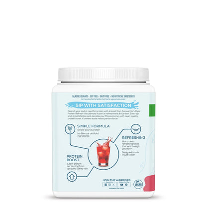 Sunwarrior Clear Protein Refresh Raspberry 14.8 Oz