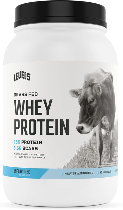 Levels Grass Fed Whey Protein, No Artificials, 25G of Protein, Unflavored, 2LB