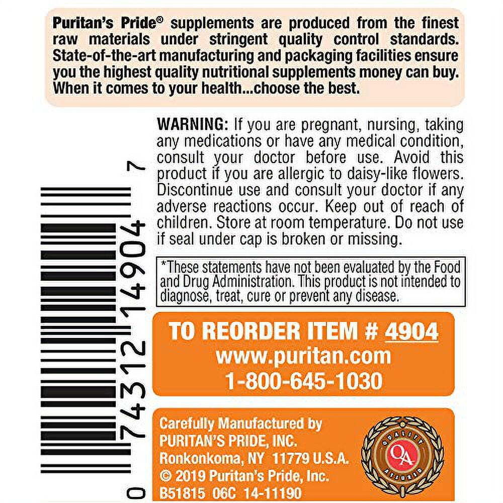 Puritan's Pride 20mg Lutein with Zeaxanthin-120 Softgels