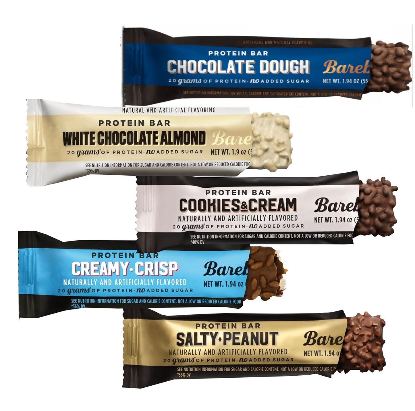 Barebells Mixed 5 Favorite Flavor Bars–20 Bars,No Retail Box,Secure & Authentic
