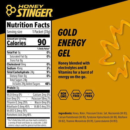 Honey Stinger Energy Gel - Gold, Box of 24