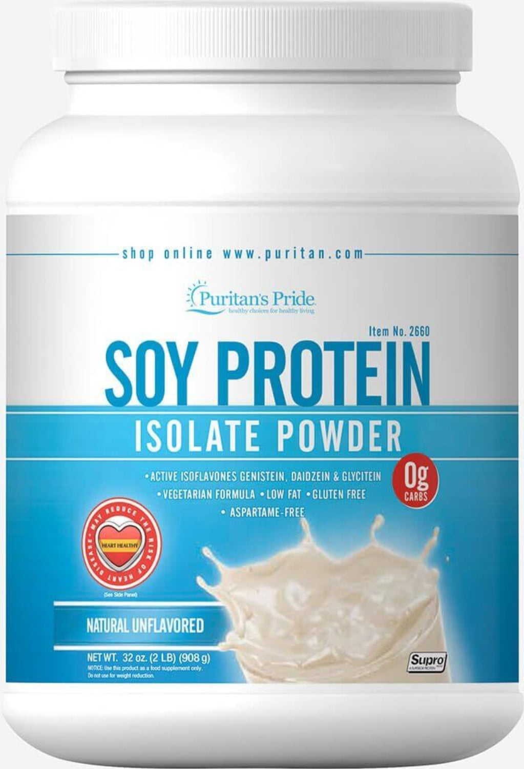Puritan's Pride Soy Protein Isolate Powder-32 oz Powder