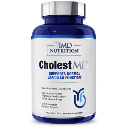 1MD Nutrition CholestMD with Olive Leaf Extract, Bergavit, Niacin, Garlic | 60 Capsules