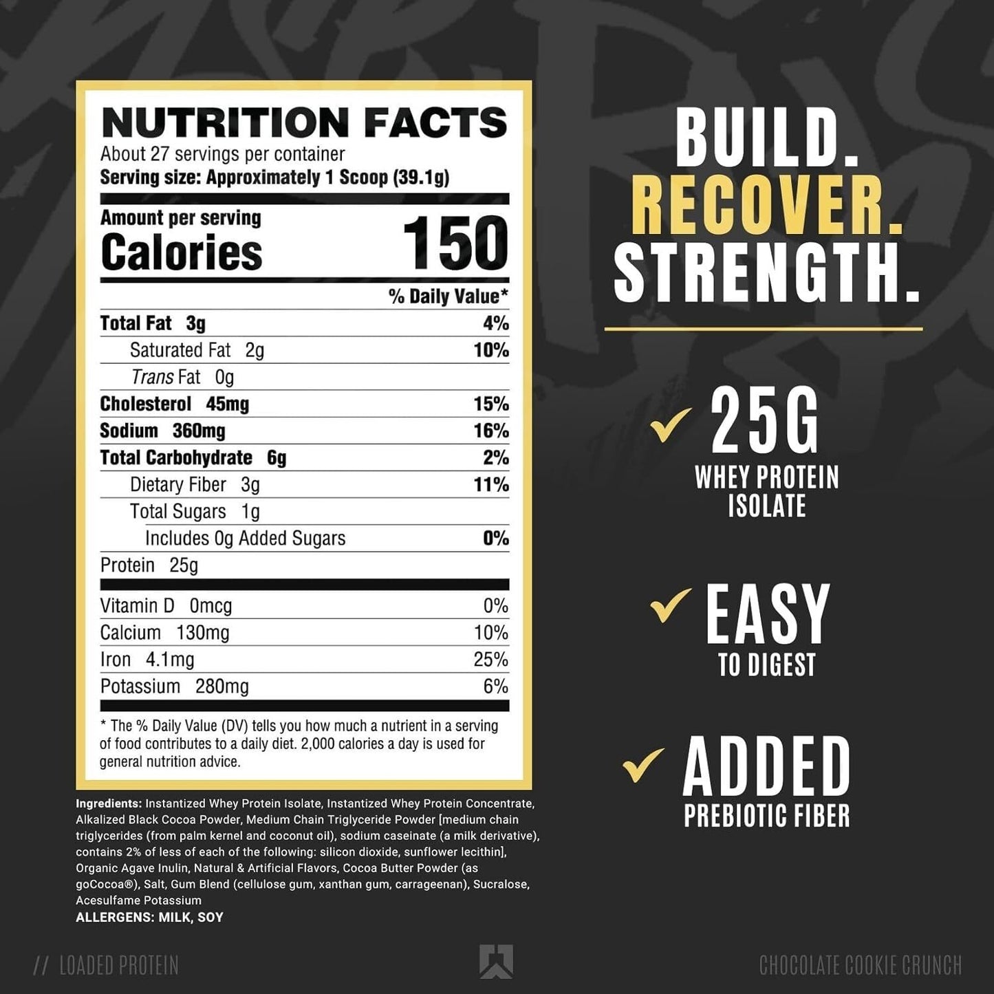 Ryse Core Series Loaded Protein 27 Servings (Chocolate Cookie Blast) 2.3 lbs