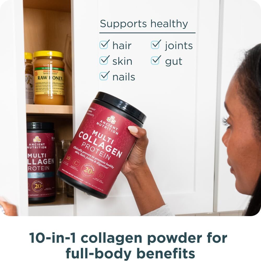 Ancient Nutrition Multi Collagen Protein Vitamin C & Probiotics 8.6 oz