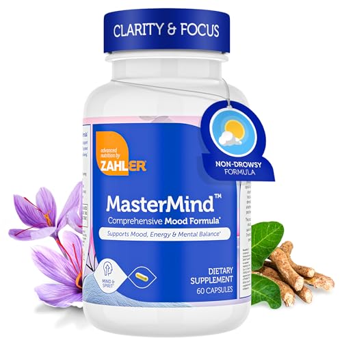 Zahler Mastermind, Comprehensive Mood Formula, Supports Mood Relaxation and Mental Balance, Certified Kosher, 60 Capsules