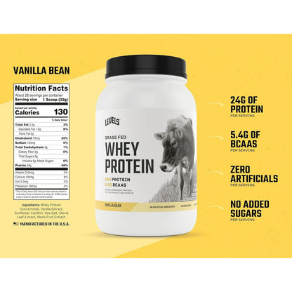Grass Fed Whey Protein Powder, Vanilla Bean, 2 lb (907 g)