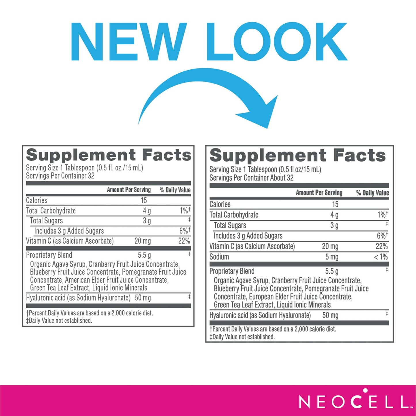 NeoCell Hyaluronic Acid Berry Liquid with Vitamin C; For 16 Fl Oz (Pack of 1)