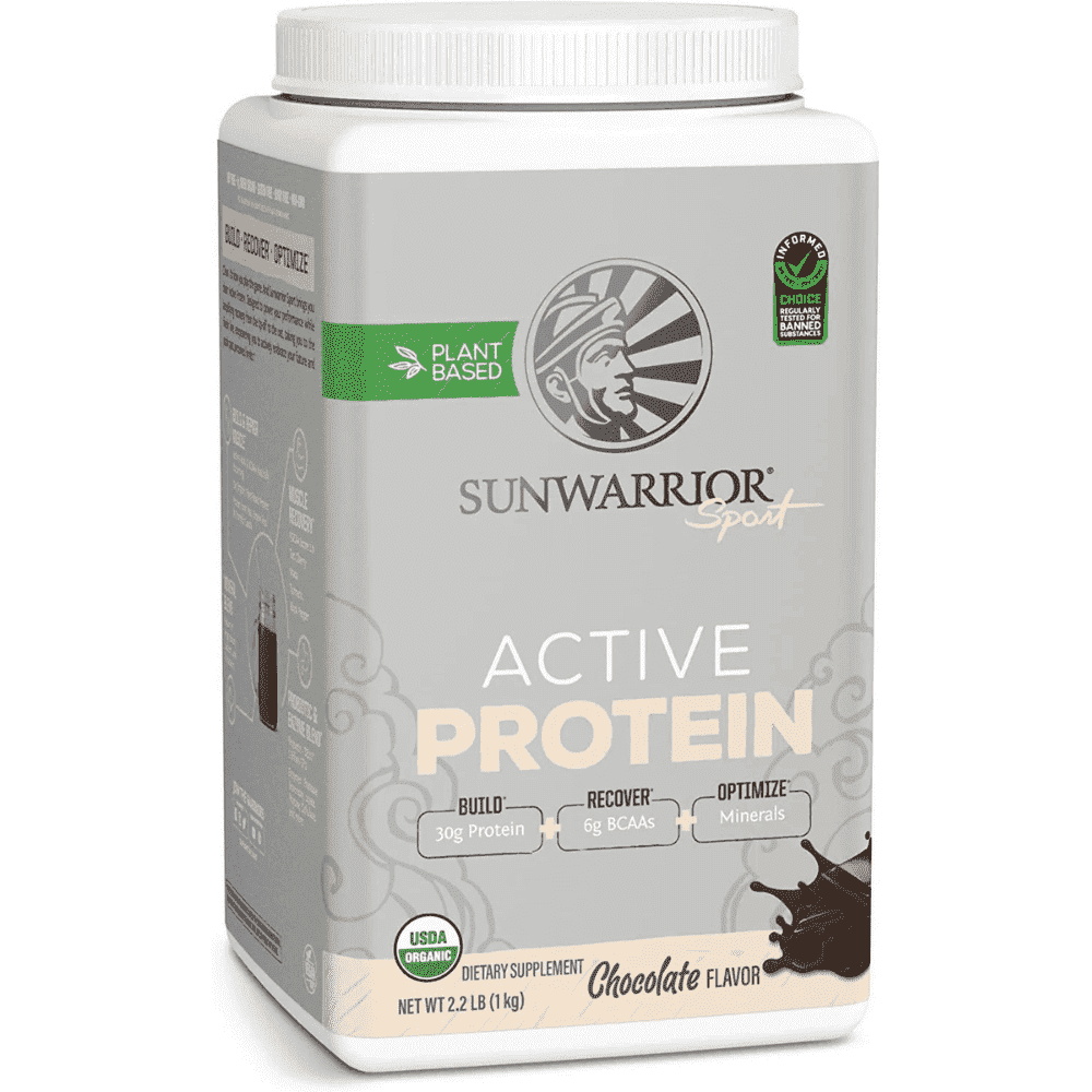 Sunwarrior Pre & Post Workout Active Protein Vegan - Chocolate Protein, 2.2 lbs