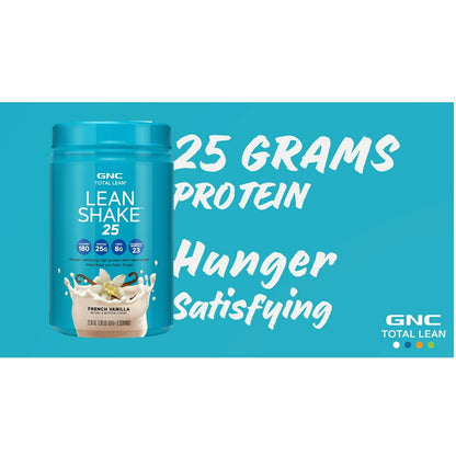 GNC Total Lean Shake 25 Burn French Vanilla 22oz  High Protein Meal Replacement
